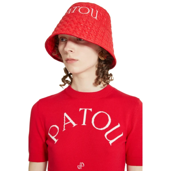 Patou bucket hat in Red Ski Slope eco-friendly quilted nylon - Image 3