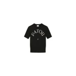 Patou Patou jacquard knit top in Black eco-friendly cotton blend