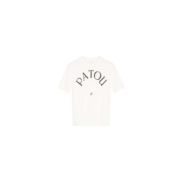 Patou Patou jacquard knit top in White eco-friendly cotton blend