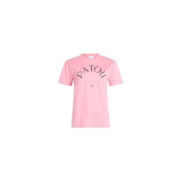 Patou Patou logo and JP monogram t-shirt in Pink Pearl organic cotton