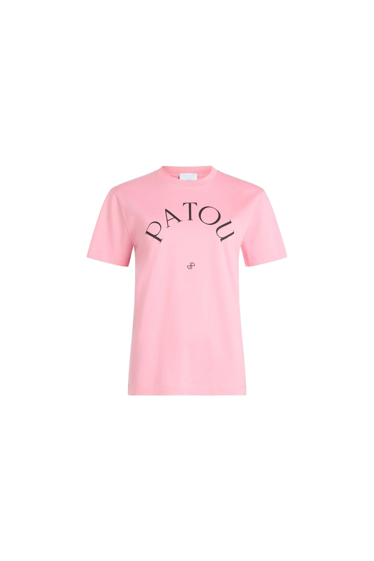 Patou Patou logo and JP monogram t-shirt in Pink Pearl organic cotton | Tops | Coveti Patou Patou logo and JP monogram t-shirt in Pink Pearl organic cotton