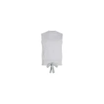 Patou Patou logo embroidered sleeveless sweatshirt in Grey Pearl organic cotton