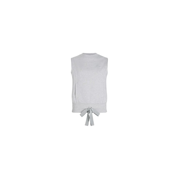 Patou Patou logo embroidered sleeveless sweatshirt in Grey Pearl organic cotton