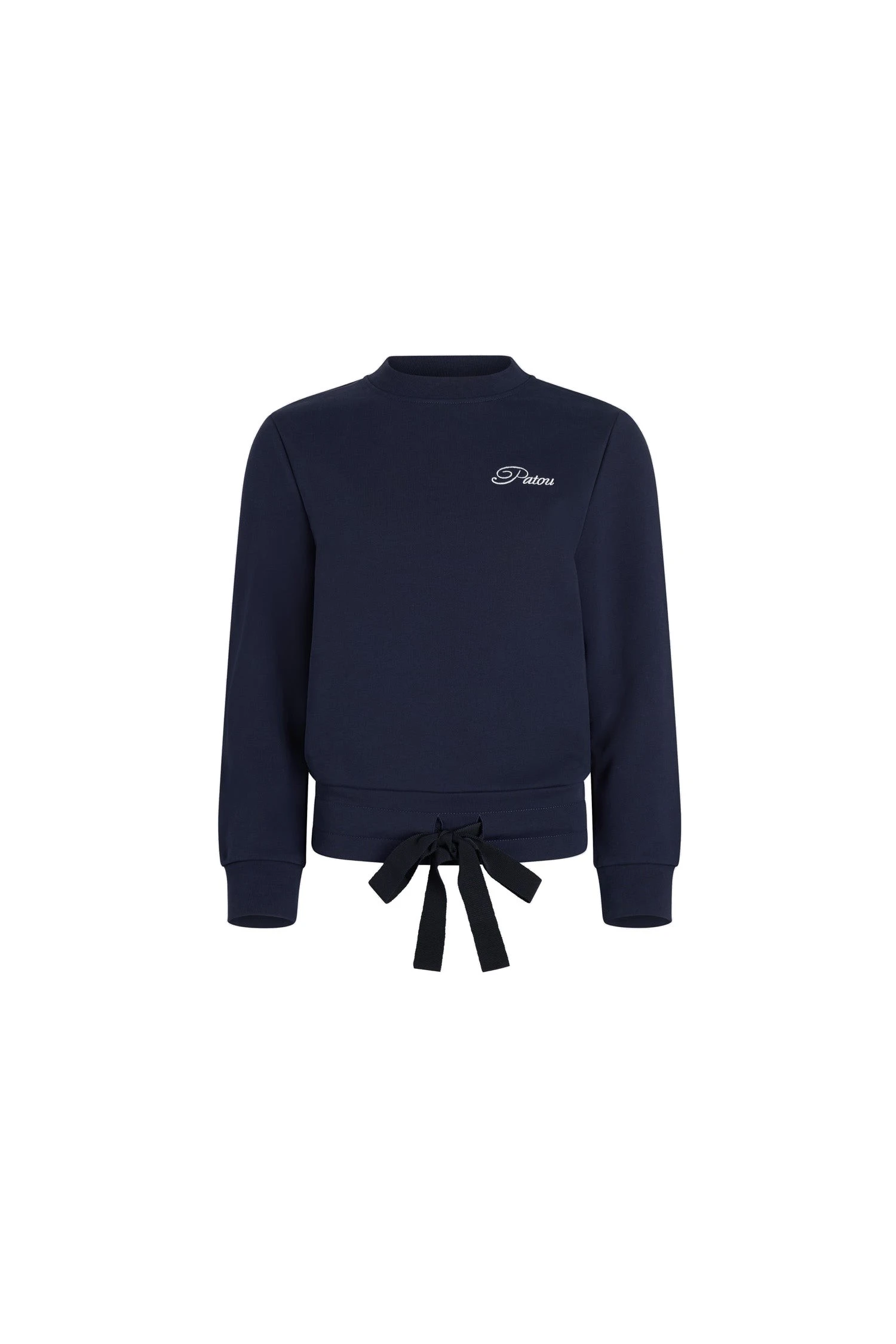 Patou Patou logo embroidered sweatshirt in Navy Black organic cotton | Tops | Coveti Patou Patou logo embroidered sweatshirt in Navy Black organic cotton