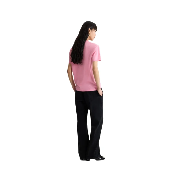 Patou logo label t-shirt in Pink Pearl organic cotton - Image 3