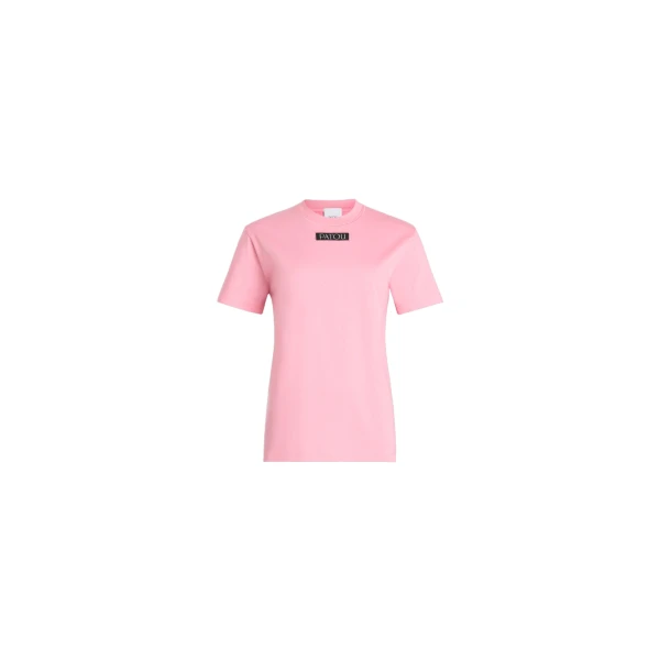 Patou Patou logo label t-shirt in Pink Pearl organic cotton