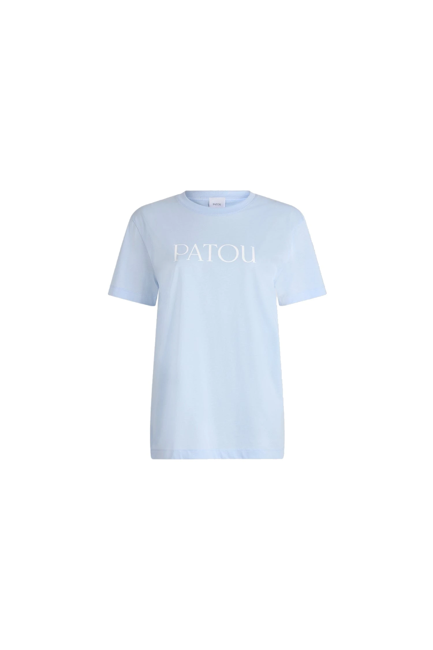 Patou Patou logo t-shirt in Alpine Blue organic cotton | Tops | Coveti Patou Patou logo t-shirt in Alpine Blue organic cotton