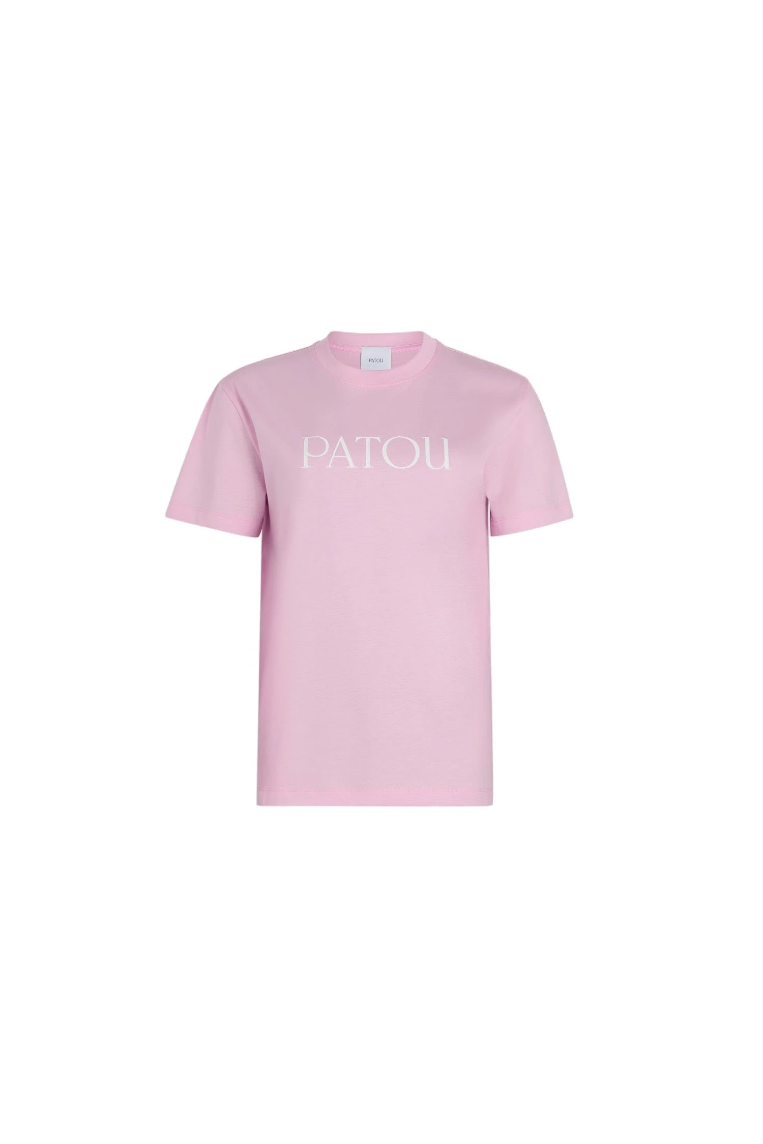 Patou Patou logo t-shirt in Primrose Pink organic cotton | Tops | Coveti Patou Patou logo t-shirt in Primrose Pink organic cotton