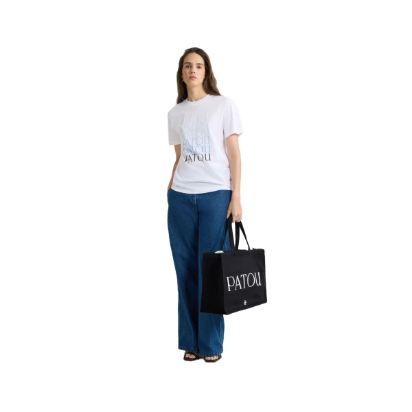 Patou logo t-shirt in White organic cotton - Image 2