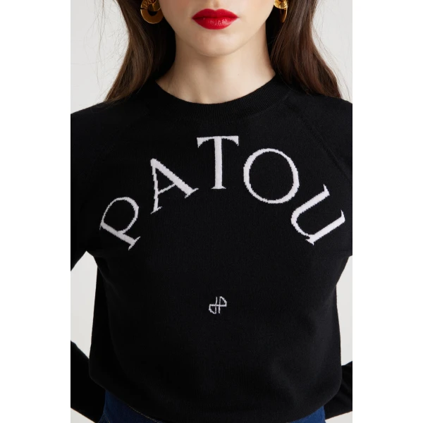 Patou wool blend jumper in Black - Image 4