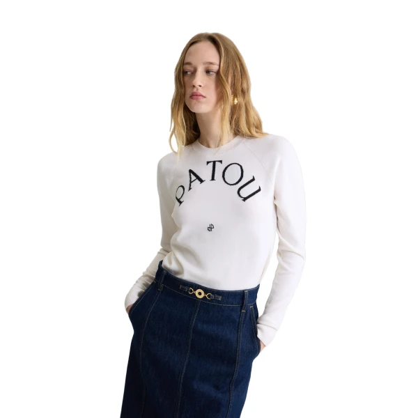 Patou wool blend jumper in White - Image 4