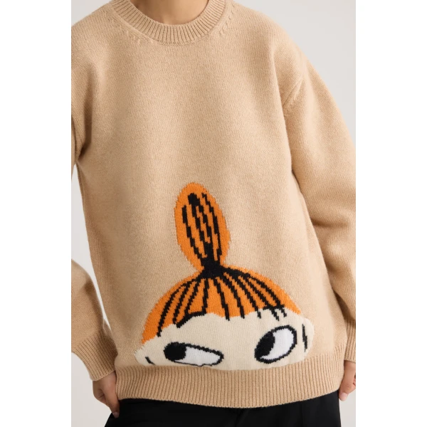 Patou x Moomin Little My wool blend jumper in Little My Beige - Image 4