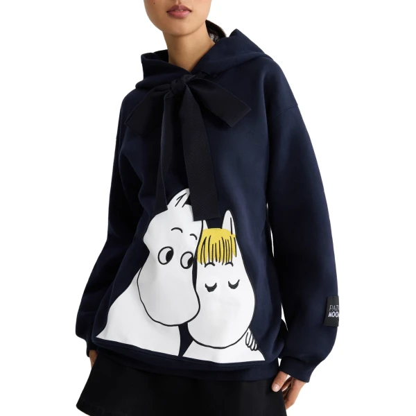 Patou x Moomin Snorkmaiden organic cotton hoodie in Moomin Navy - Image 4