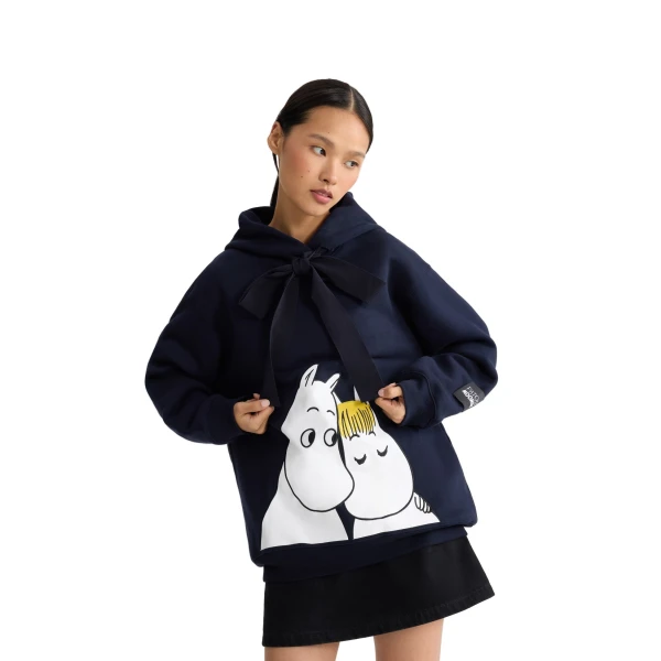 Patou x Moomin Snorkmaiden organic cotton hoodie in Moomin Navy - Image 5