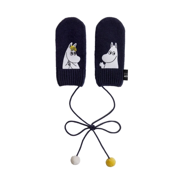 Patou Patou x Moomin Snorkmaiden wool blend mittens in Moomin Navy