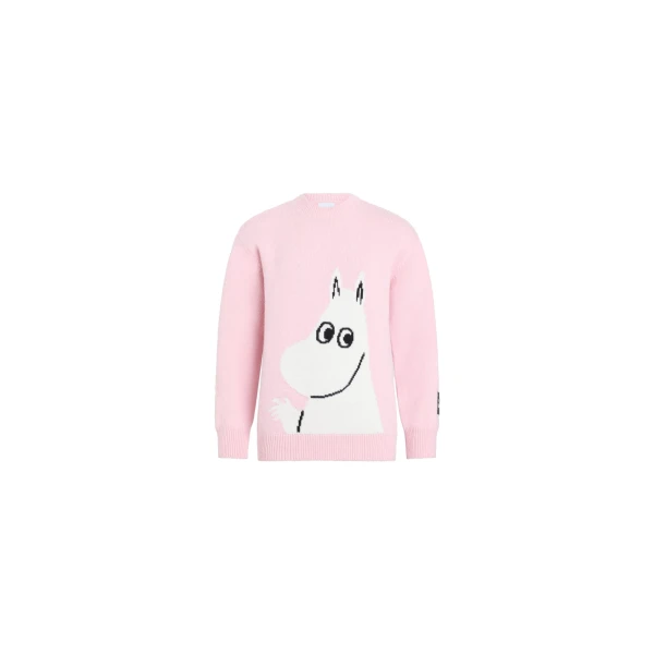 Patou x Moomin crewneck wool blend jumper in Moomin Light Pink