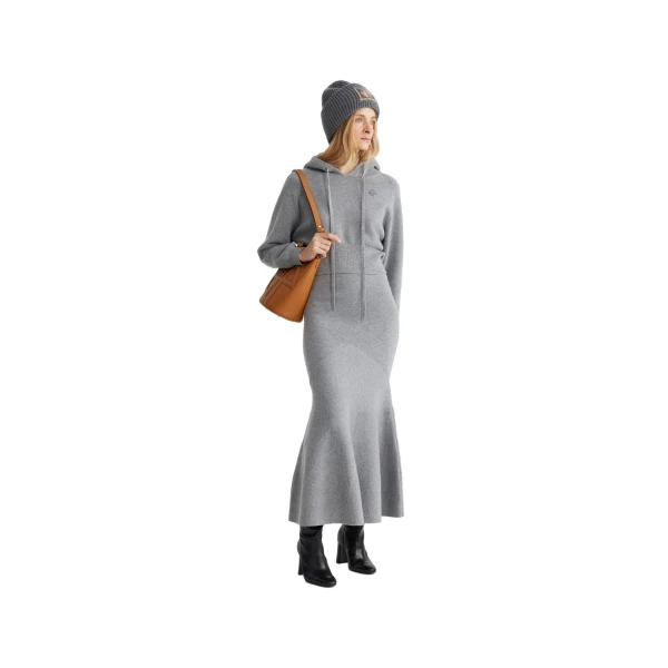 Peplum skirt in Grey sustainable wool and cashmere blend - Image 2