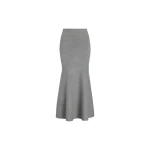 Patou Peplum skirt in Grey sustainable wool and cashmere blend