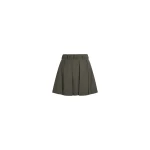 Patou Pleated mini skirt in Khaki sustainable technical wool twill