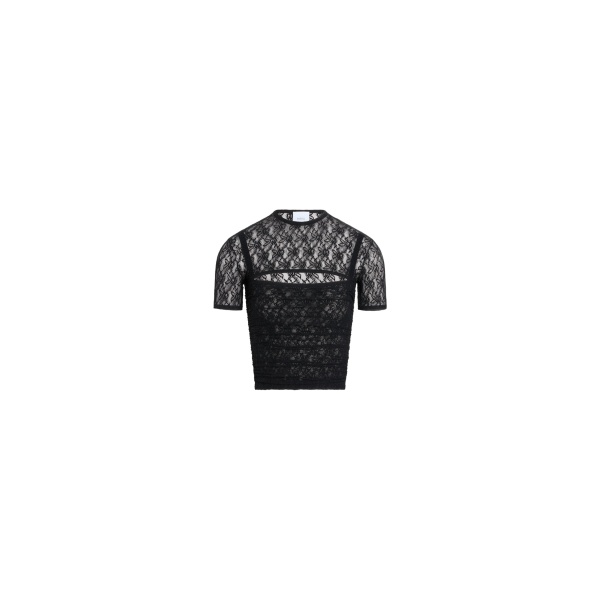 Patou Polyamide lace detachable twinset top in Black