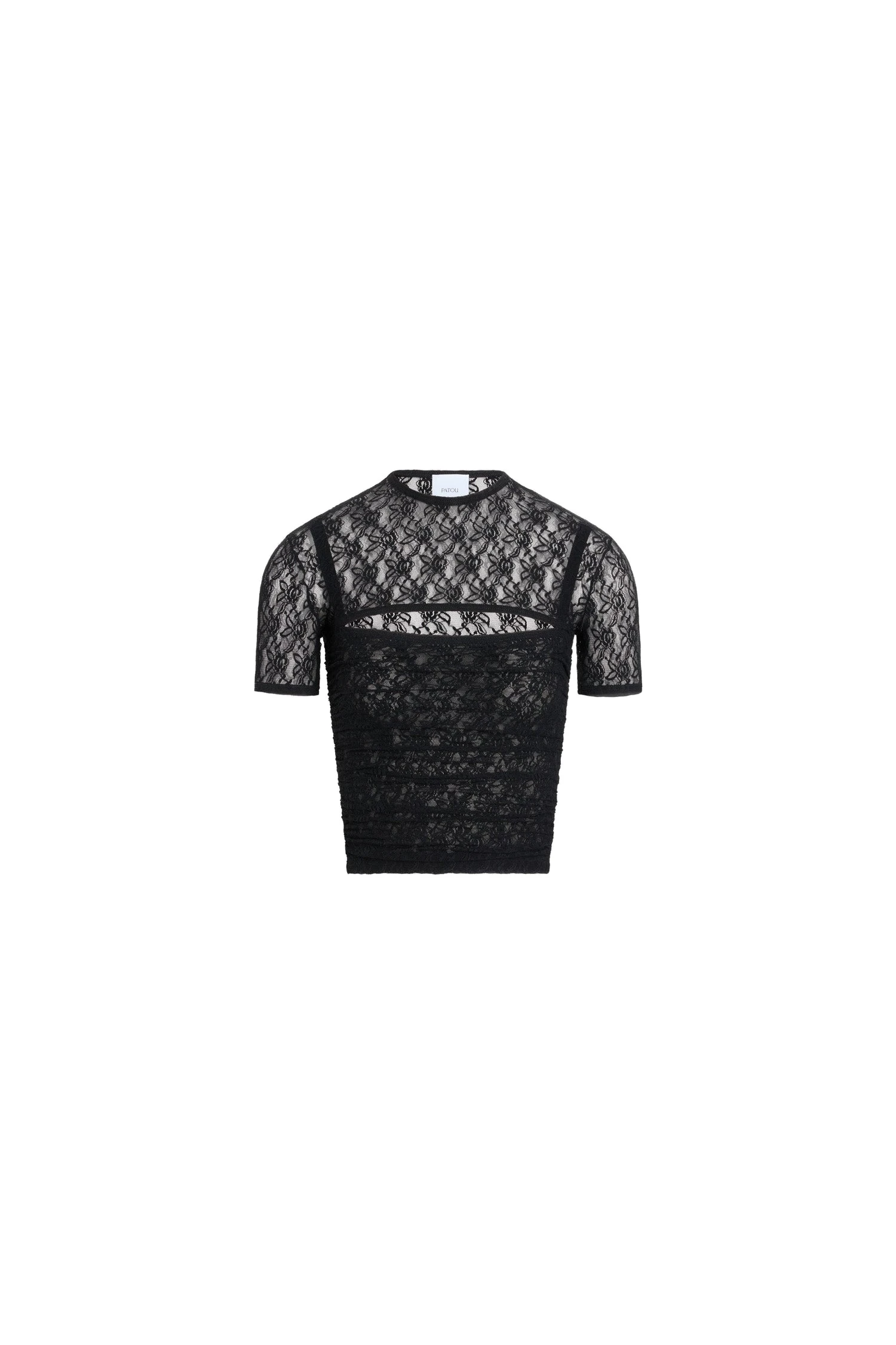 Patou Polyamide lace detachable twinset top in Black | Tops | Coveti Patou Polyamide lace detachable twinset top in Black