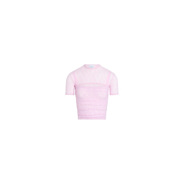 Patou Polyamide lace detachable twinset top in Pink Parfait