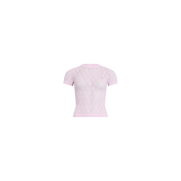 Patou Polyamide lace t-shirt in Pink Parfait