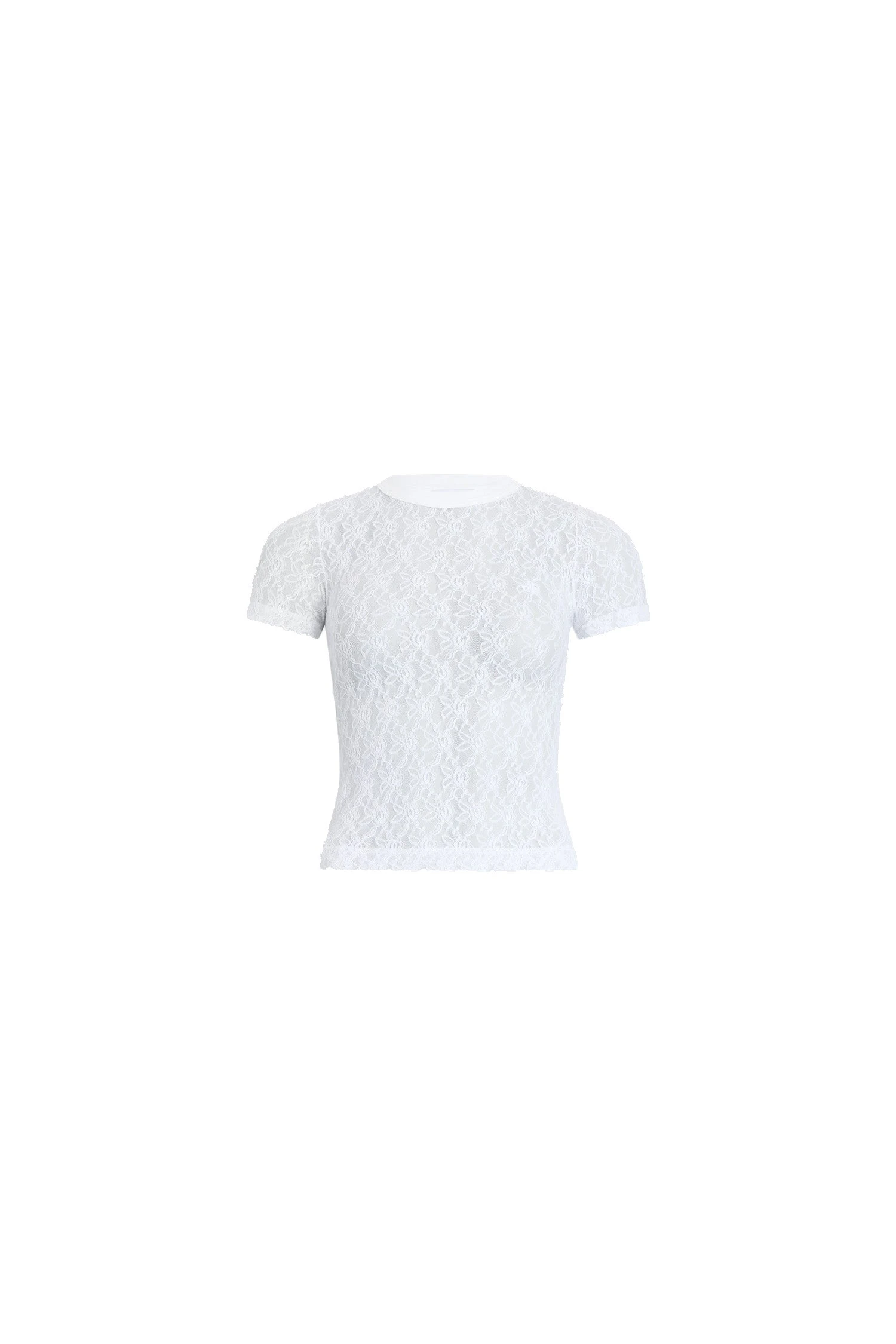 Patou Polyamide lace t-shirt in White | Tops | Coveti Patou Polyamide lace t-shirt in White