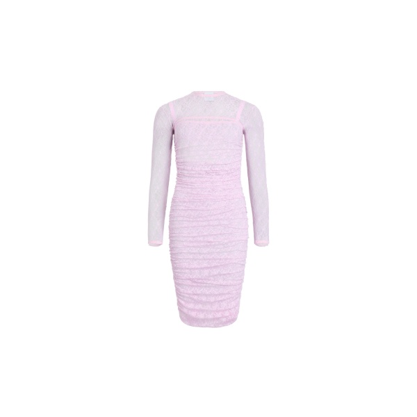 Patou Polyamide lace twinset mini dress with detachable top in Pink Parfait