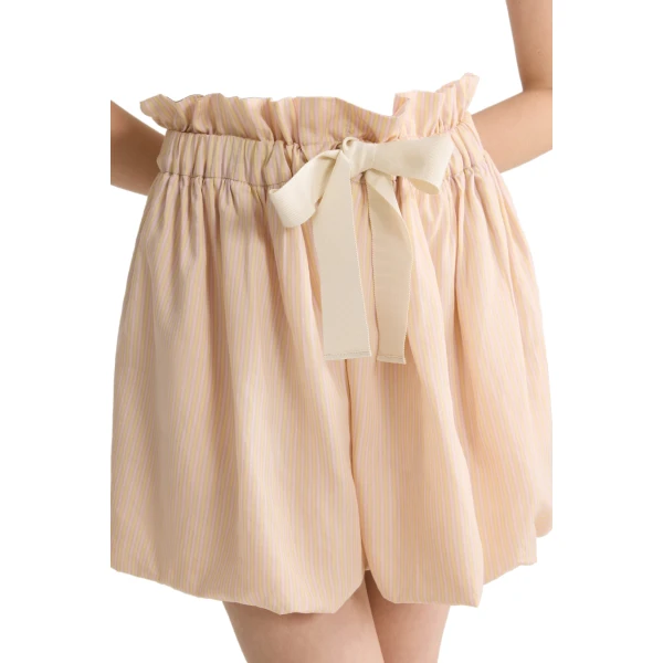 Puffy blended silk beach skirt in Shell Beach Stripes - Image 4