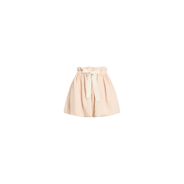 Patou Puffy blended silk beach skirt in Shell Beach Stripes