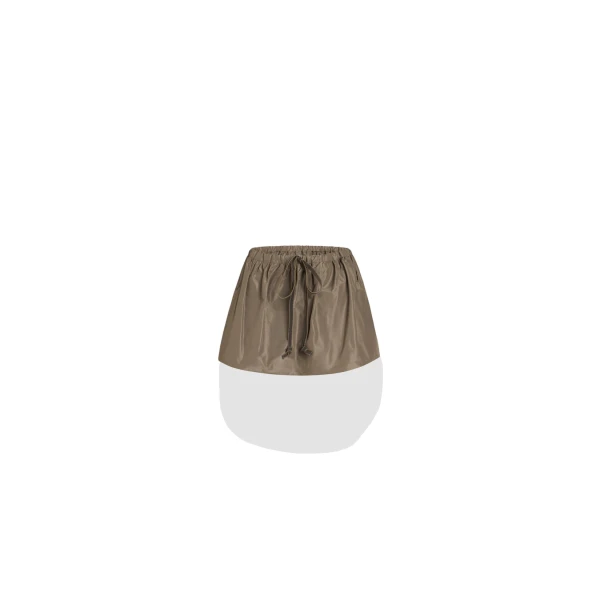 Puffy mini skirt in Mocha recycled faille