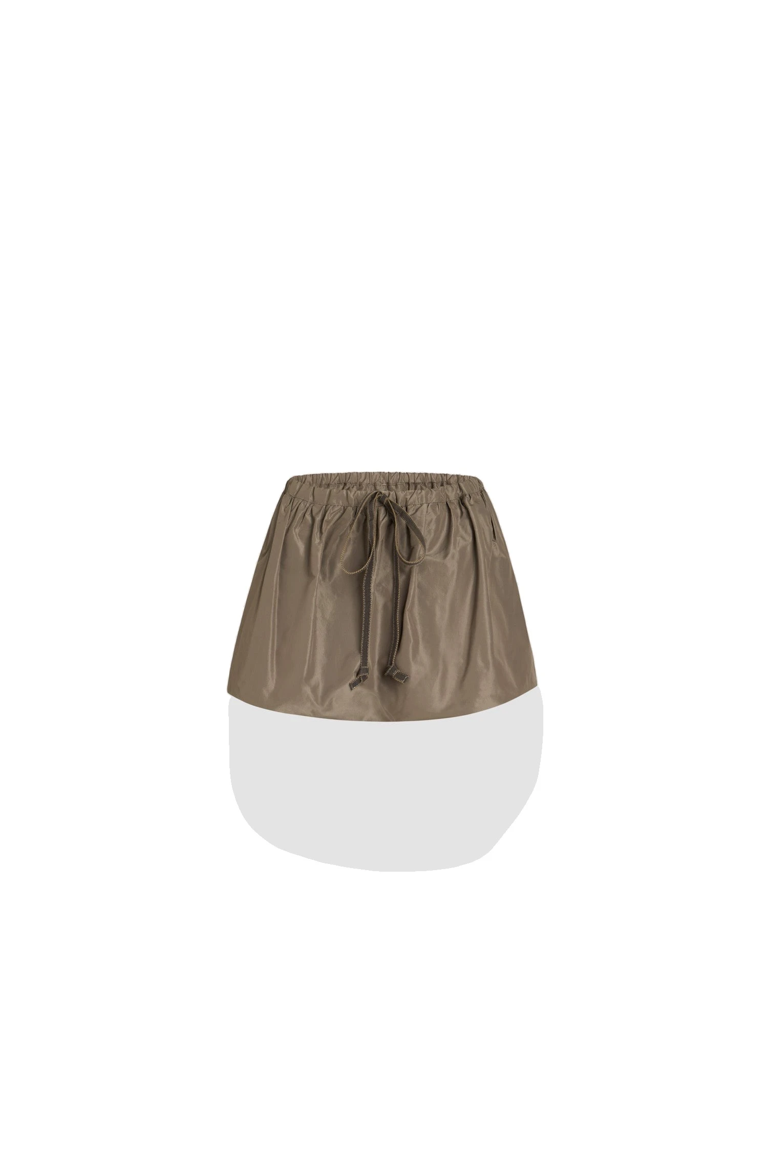 Patou Puffy mini skirt in Mocha recycled faille | Skirts | Coveti Patou Puffy mini skirt in Mocha recycled faille
