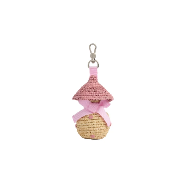 Raffia Patou silhouette charm in Candy Pink