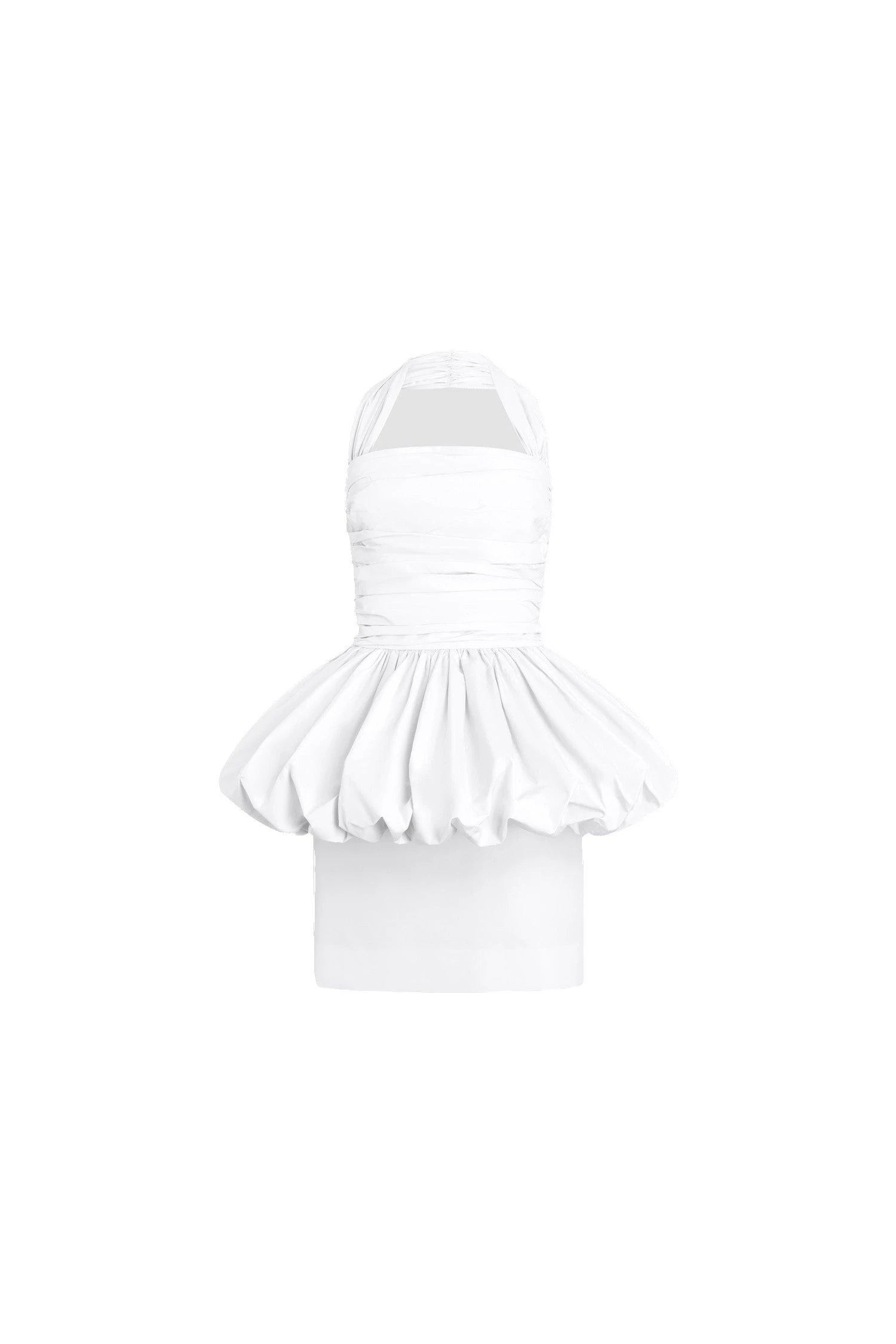 Patou Recycled faille backless mini bloomer dress in White | Dresses | Coveti Patou Recycled faille backless mini bloomer dress in White