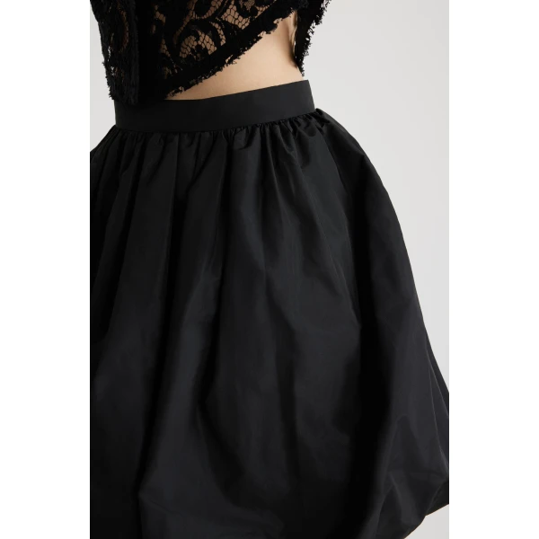Recycled faille bubble skirt in Black - Image 4