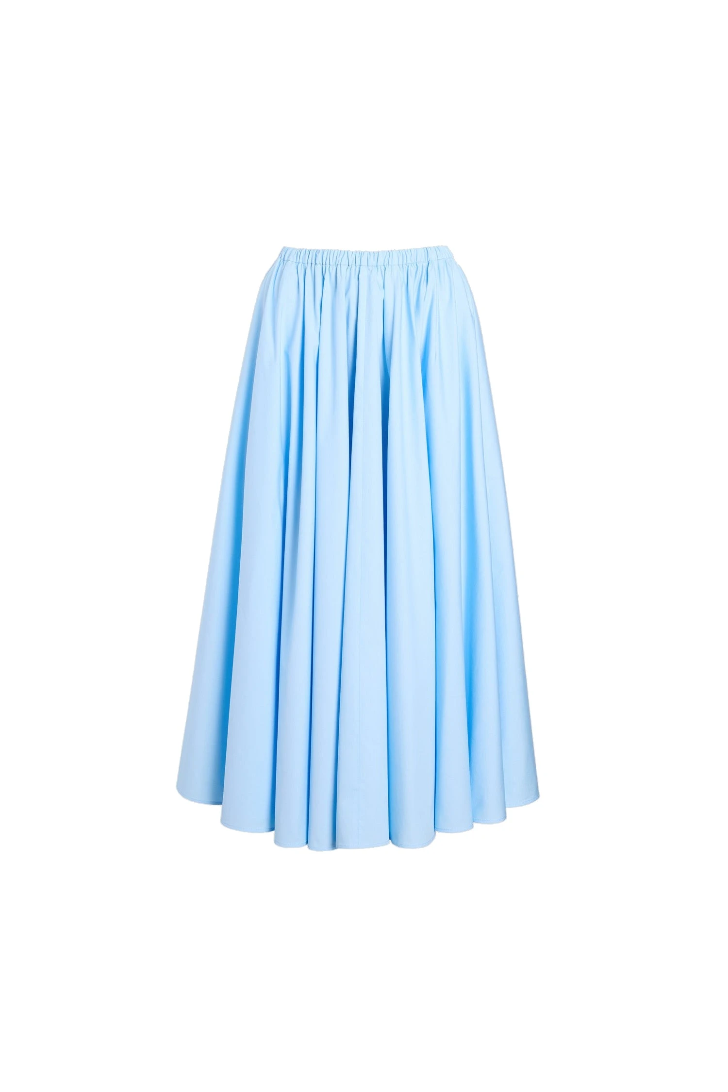 Patou Recycled faille elasticated waist midi skirt in Riviera Blue | Skirts | Coveti Patou Recycled faille elasticated waist midi skirt in Riviera Blue