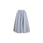 Patou Recycled faille elasticated waist striped midi skirt in Offshore Stripes