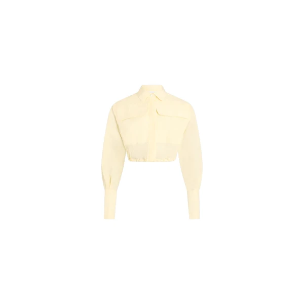 Patou Recycled faille short safari shirt in Citrus Blossom