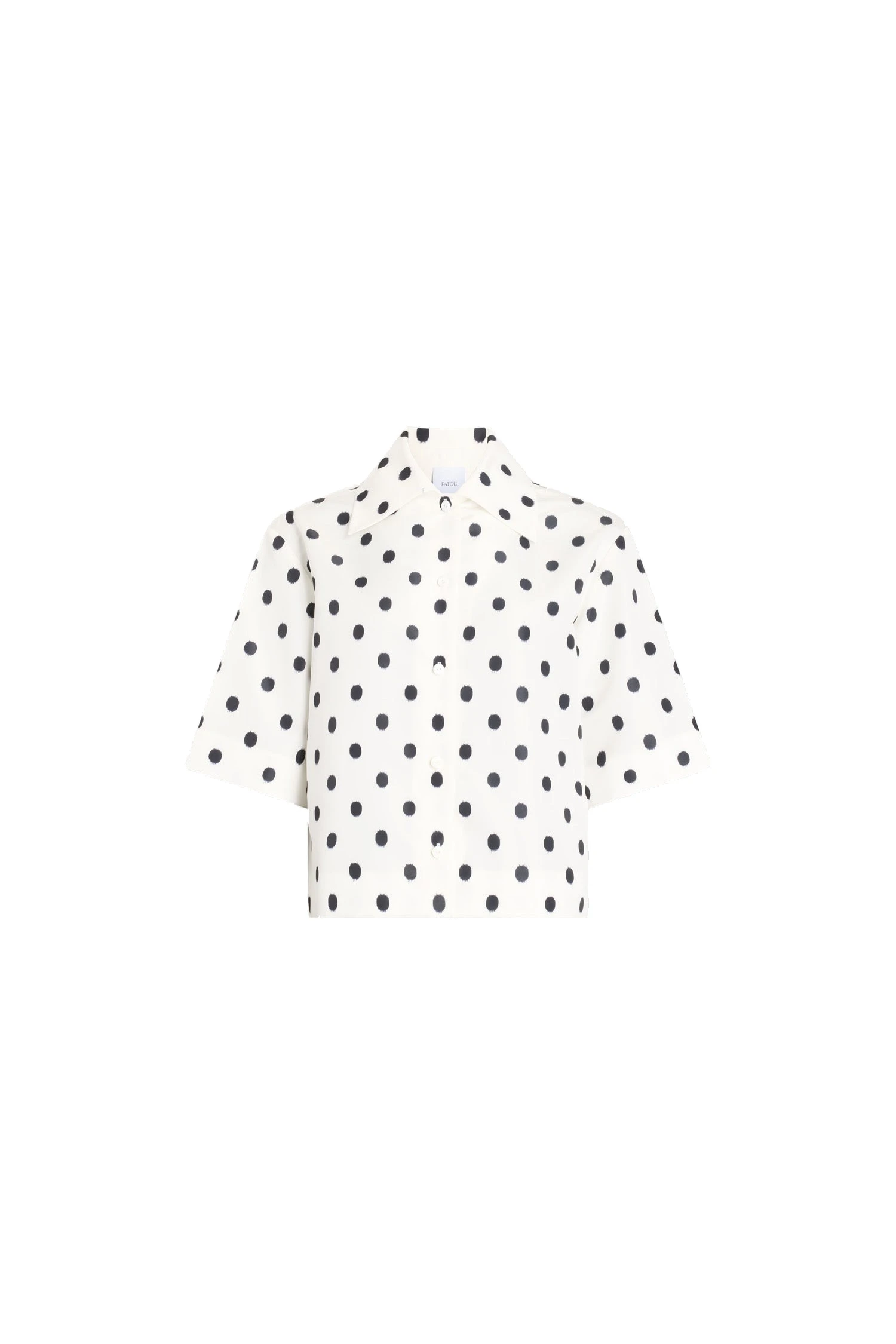 Patou Recycled faille short-sleeved blouse | Coveti Patou Recycled faille short-sleeved blouse in Cloud Dancer