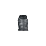 Patou Recycled nylon ruched top in Night Blue Polka Dots