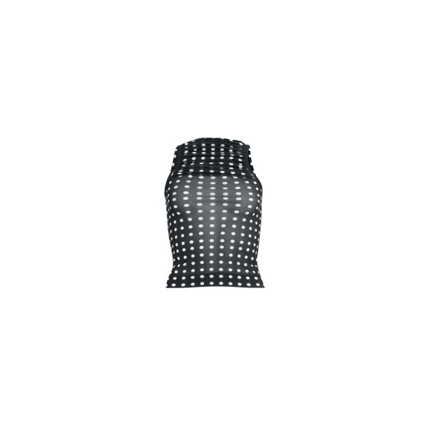 Patou Recycled nylon ruched top in Night Blue Polka Dots
