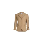 Patou Relaxed belted jacket in Beige sustainable wool and cashmere blend
