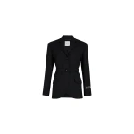 Patou Relaxed belted jacket in Black technical wool