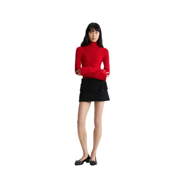 Ribbed jumper in Elixir Red wool blend - Image 2