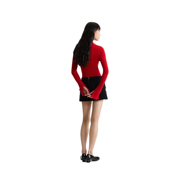 Ribbed jumper in Elixir Red wool blend - Image 3