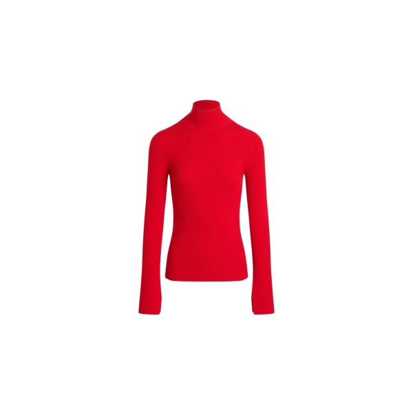 Patou Ribbed jumper in Elixir Red wool blend
