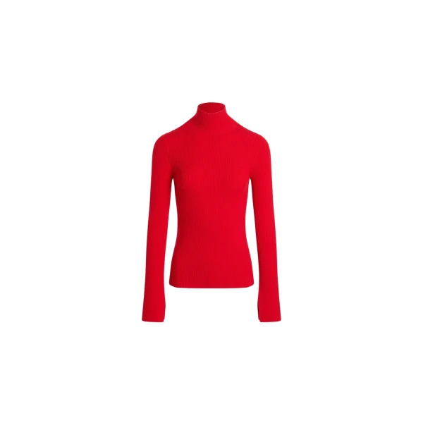 Patou Ribbed jumper in Elixir Red wool blend