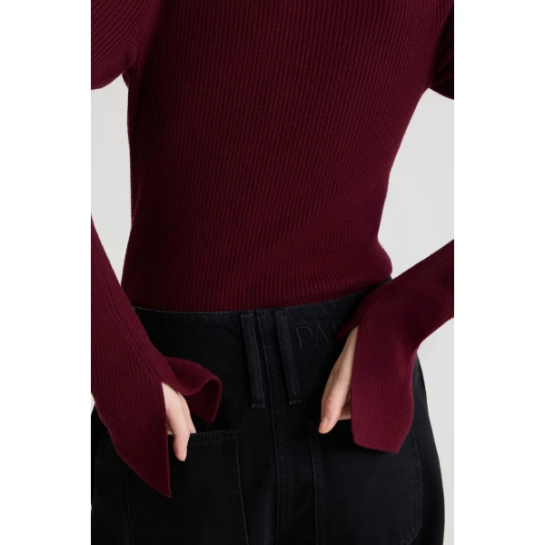 Ribbed jumper in Syrah wool blend - Image 4