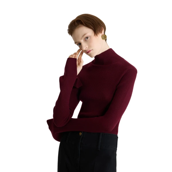 Ribbed jumper in Syrah wool blend - Image 5
